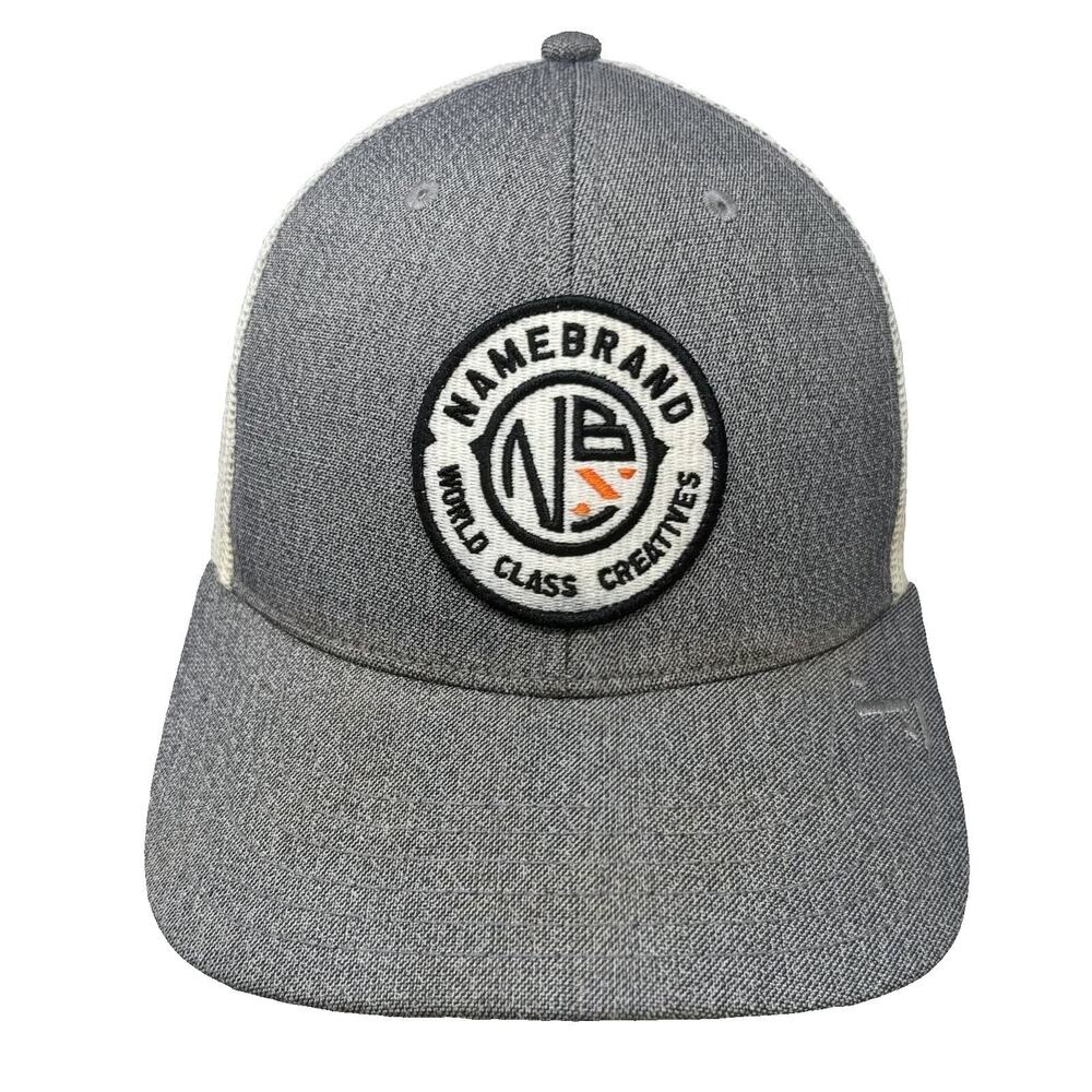 NAMEBRAND Trucker Hat Gray White One Size Mesh Snapback World Class Creatives